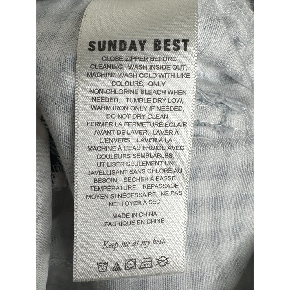 Aritzia Sunday Best Jaden Chino Pants Blue Gingham Check Sz 6 Preppy Spring - Picture 9 of 11